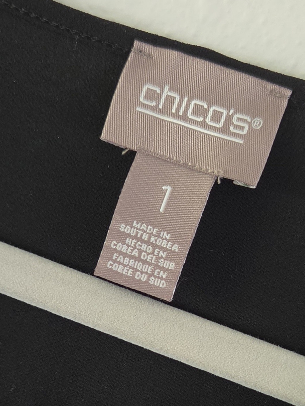 Chico's Black V-Neck Long-Sleeve Peplum Top - Picture 2 of 12
